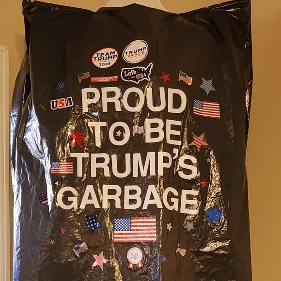 TRUMP'S GARBAGE BAG "One of a Kind" Worn at Rally Nov. 2, 2024 in Greensboro NC - Picture 1 of 10